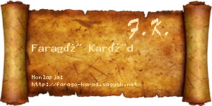 Faragó Karád névjegykártya